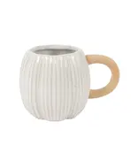 Harman Tasse en grès en forme de citrouille Blanche
