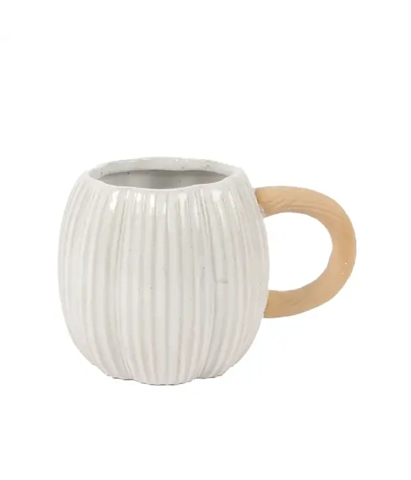 Harman Tasse en grès en forme de citrouille Blanche