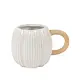 Tasse en grès en forme de citrouille Blanche
