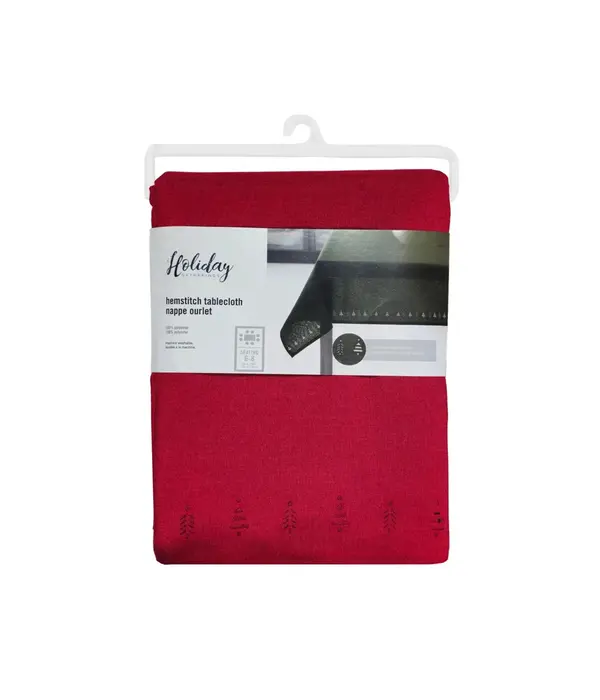 Harman Red Tablecloth with Tree Patterns 60 x 120"