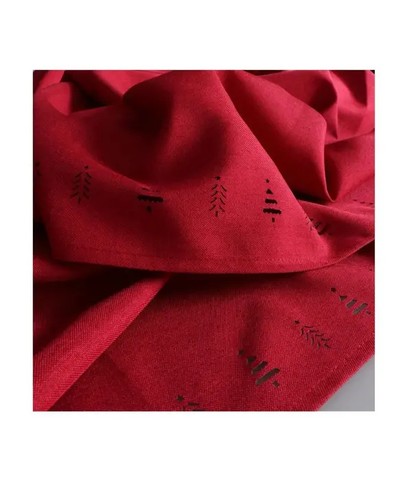 Harman Red Tablecloth with Tree Patterns 60 x 120"