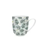 Harman Tasse blanche avec motif de fougère verte 16 oz