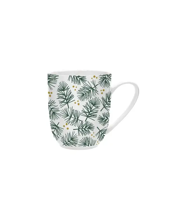 Harman Tasse blanche avec motif de fougère verte 16 oz