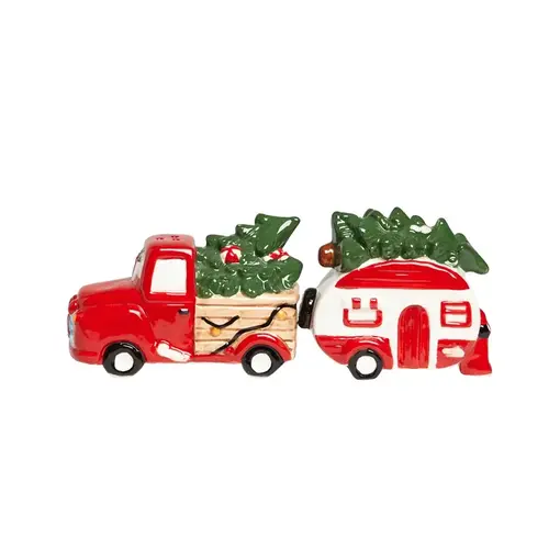 Harman Ensemble de salière et poivrière camion et roulotte de Noël