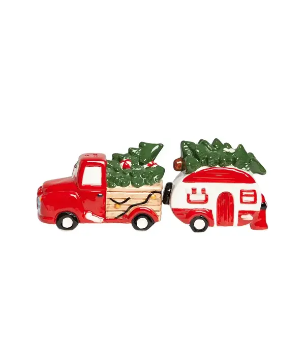Harman Ensemble de salière et poivrière camion et roulotte de Noël