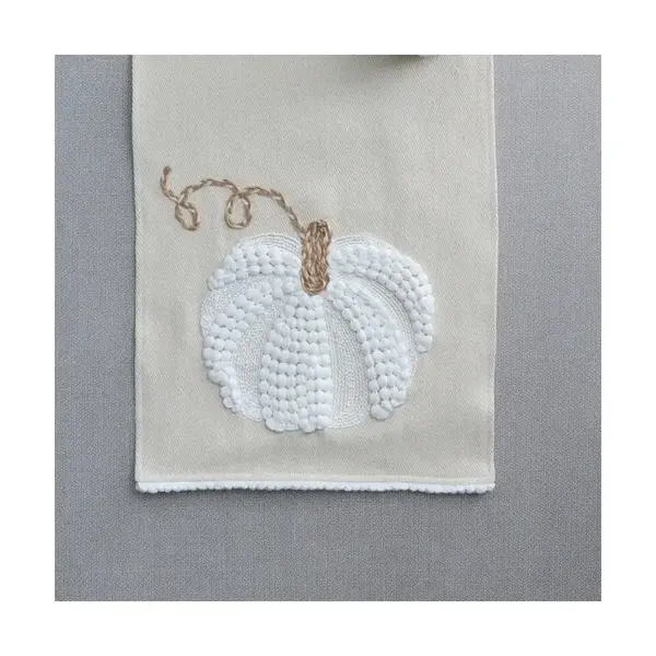 Beige Table Runner with Pumpkin Pattern