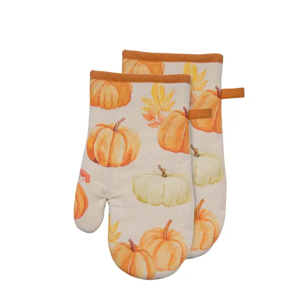 Set of 2 Pumpkin Oven Mitts