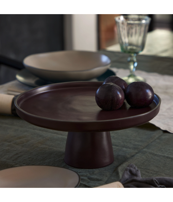 Costa Nova Costa Nova "Organic" Stoneware Footed Plate, Brown