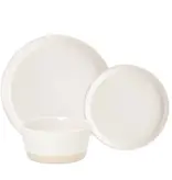 Ensemble de vaisselle 12 morceaux en grès 2 tons crème