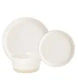 Ensemble de vaisselle 12 morceaux en grès 2 tons crème