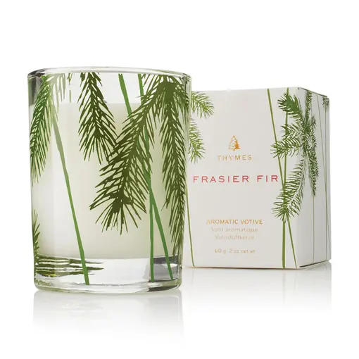 Chandelle Sapin de Frasier avec motif d’aiguilles de pin 60g de Thymes
