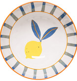 Danica Heirloom Bol rayé bleu avec motif citron 4.5" de Danica