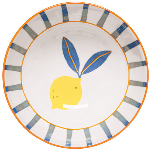 Danica Heirloom Danica Striped Bowl with Lemon Pattern 4.5"