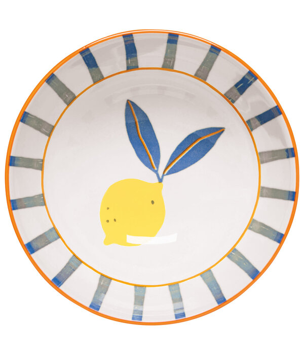 Danica Heirloom Bol rayé bleu avec motif citron 4.5" de Danica