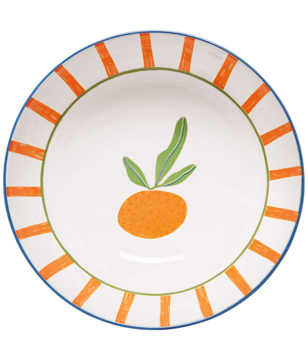 Danica Heirloom Bol rayé orange avec motif orange 8" de Danica