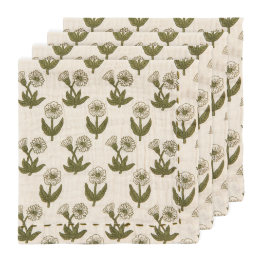Danica Heirloom Danica Set of 4 Bloom Double Weave Napkins 18x18"