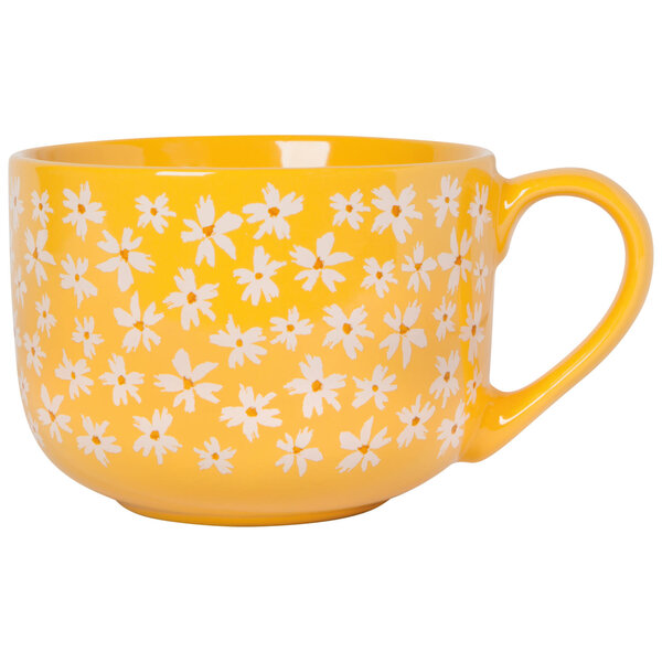 Danica Full Bloom Yellow Daisy Latte Mug 23 oz