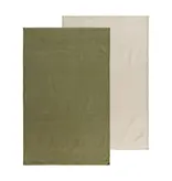 Danica Heirloom Ensemble de 2 serviettes à main Beige et Verte 20x30" de Danica