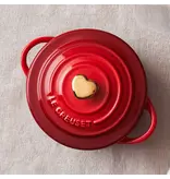 Le Creuset Le Creuset Mini Round Cocotte with Heart-Shaped Knob Cherry 0.25L
