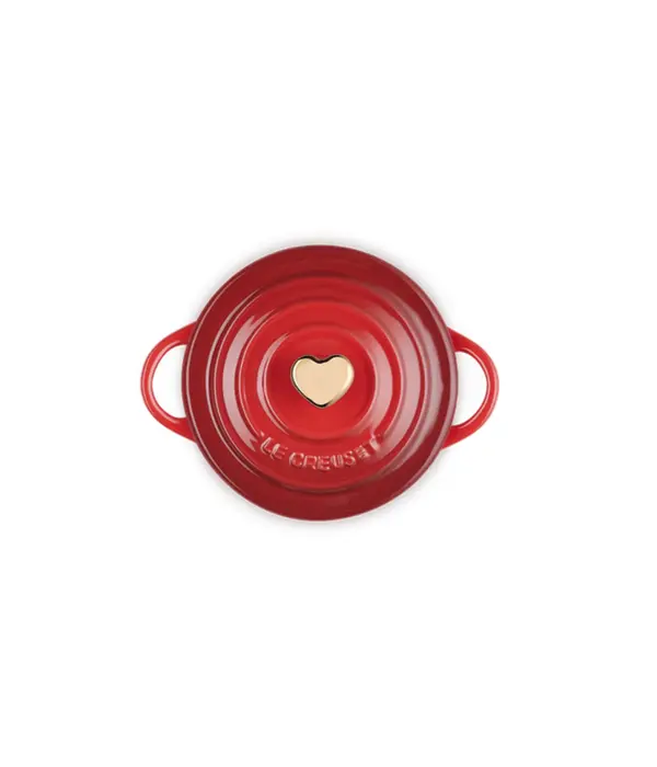 Le Creuset Le Creuset Mini Round Cocotte with Heart-Shaped Knob Cherry 0.25L