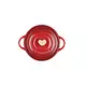 Mini-cocotte ronde avec bouton en coeur Cerise 0.25L - Le Creuset
