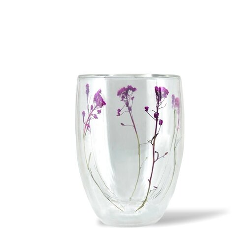 Tasse à double paroi Fleurs Mauves 350 ml