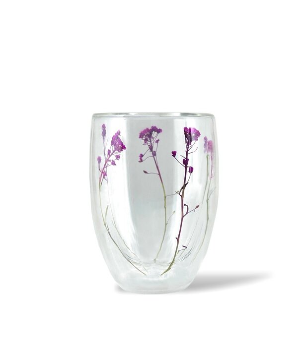 Tasse à double paroi Fleurs Mauves 350 ml