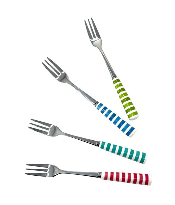 Ensemble de 4 fourchettes à fruits de mer colorées