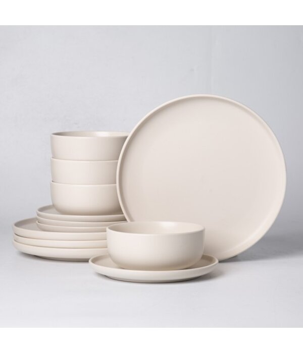 Brilliant Set of 4 Pasta Bowls Cream 22 cm