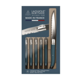 Ensemble de 6 couteaux à steak Laguiole Heritage Bleu