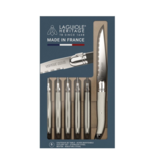 Ensemble de 6 couteaux à steak Laguiole Heritage Blanc