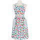Tablier à rayures Bleu et Blanc avec motif Cerises - Danica