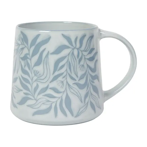 Danica Blue Botanical Pattern Mug 20 oz