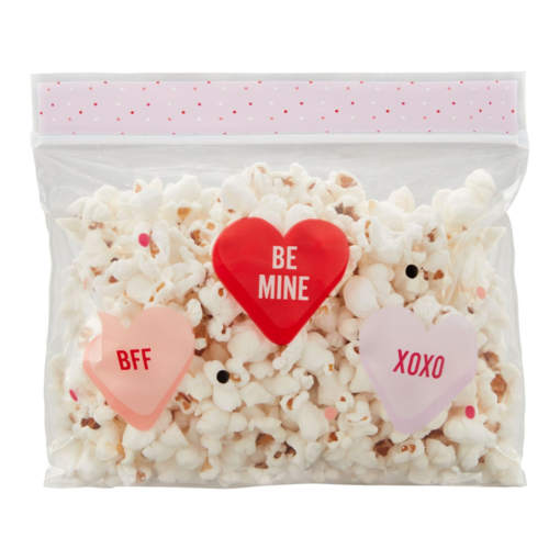 Wilton Set of 20 Clear Resealable Treat Bags with Conversation Hearts