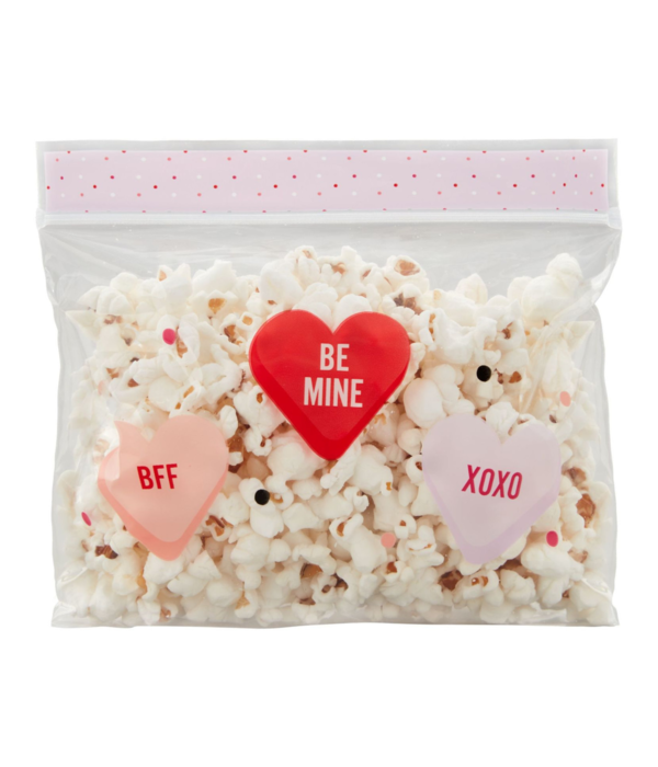 Wilton Set of 20 Clear Resealable Treat Bags with Conversation Hearts
