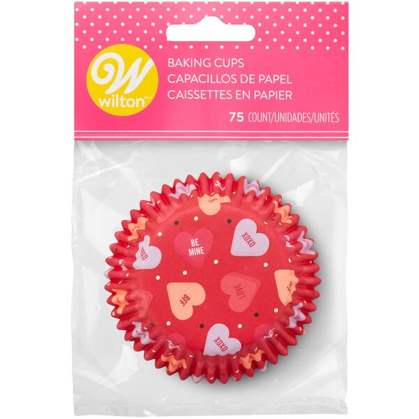 Ensemble de 75 caissettes standard avec cœurs en bonbon - Wilton