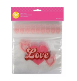 Wilton Ensemble de 20 sacs refermables transparents avec cœurs Love