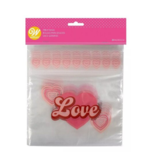 Wilton Ensemble de 20 sacs refermables transparents avec cœurs Love