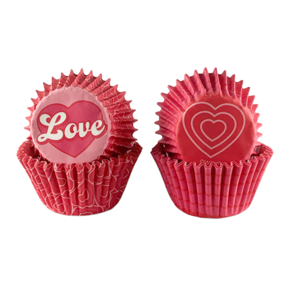 Ensemble de 50 caissettes à mini cupcakes Love - Wilton