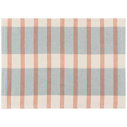 Danica Heirloom Danica Beige Placemat with Red and Blue Stripes 13x18"