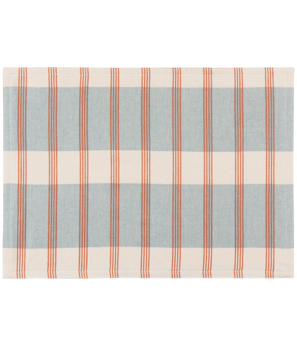 Danica Heirloom Danica Beige Placemat with Red and Blue Stripes 13x18"
