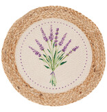 Napperon rond en jute fleurs de lavande 15" - Danica