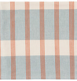 Ensemble de 4 serviettes en coton Beige rayées rouges et bleues - Danica