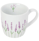 Tasse en porcelaine Blanche avec motif de fleurs de lavande 12 oz - Danica