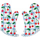 Ensemble de 2 gants de cuisine à rayures Bleu et Blanc avec motif Cerises - Danica