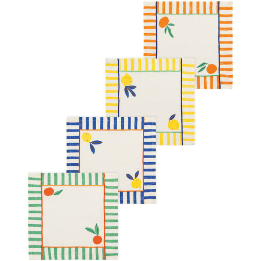 Danica Heirloom Danica Set of 4 Citrus Cocktail Napkins