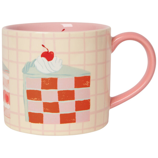 Tasse à carreaux Beige & Rose Gâteau 14oz - Danica