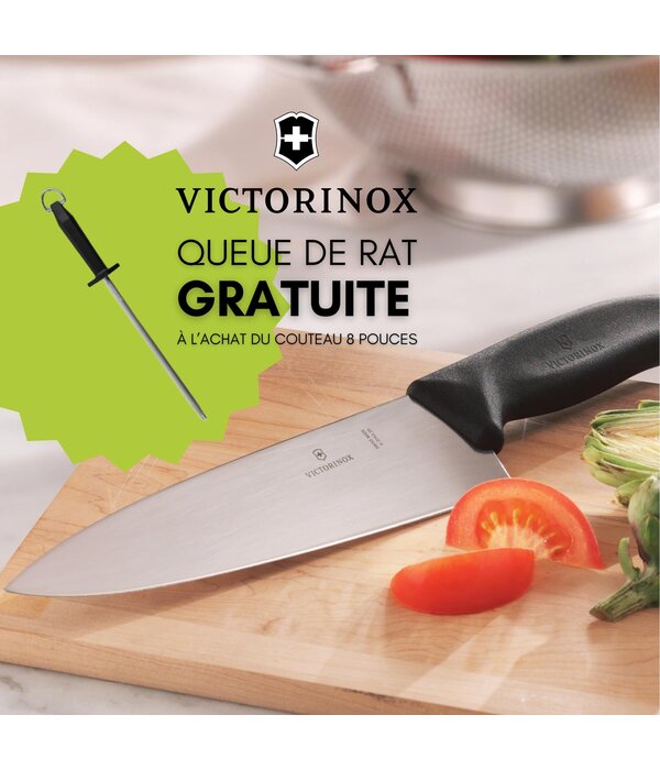 Victorinox Couteau de chef 8" Swiss Classic + queue de rat gratuite (Cadeau avec achat) - Victorinox