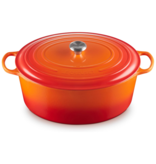 Le Creuset Faitout ovale signature en fonte émaillée Flamme 13,9 L - Le Creuset