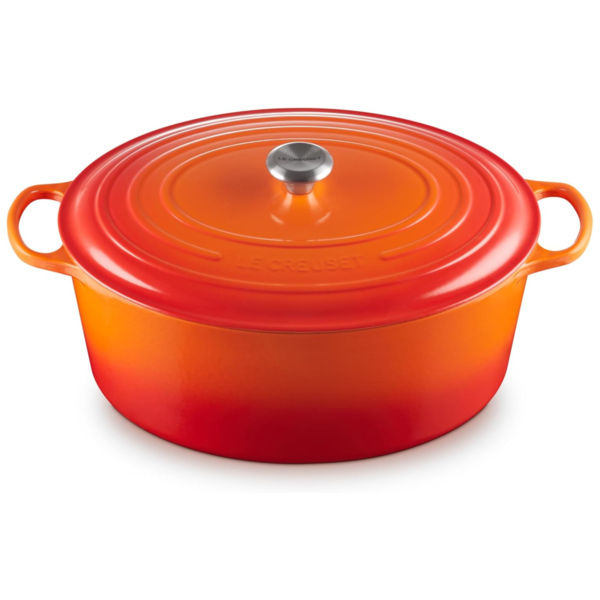 Faitout ovale signature en fonte émaillée Flamme 13,9 L - Le Creuset